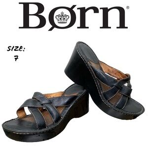 BORN Wedge Leather Sandals